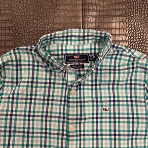 Boy’s Vineyard Vines Blue, Green and White Button Down Shirt